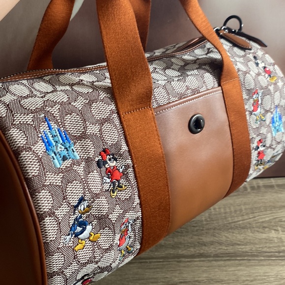 Disney X Coach Duffle In Signature Textile Jacquard NWT - Picture 10 of 12
